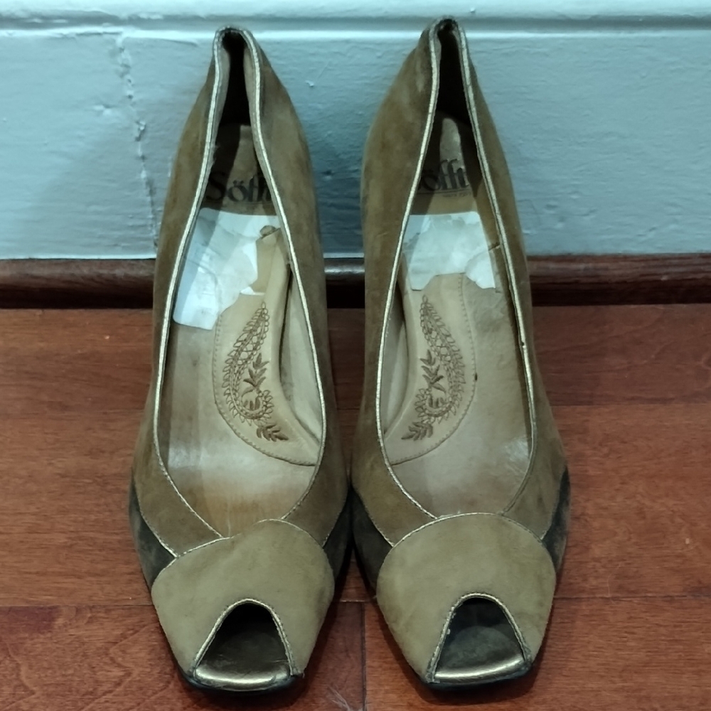 Sofft Women's Brown Peep Toe Heels